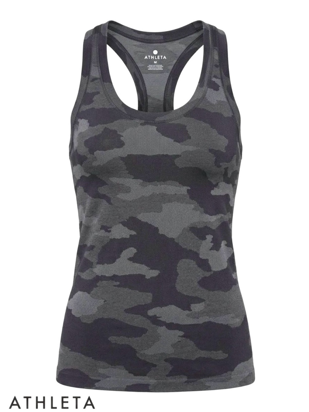 NWOT Athleta Momentum Camo Racerback Camisole Medium Black